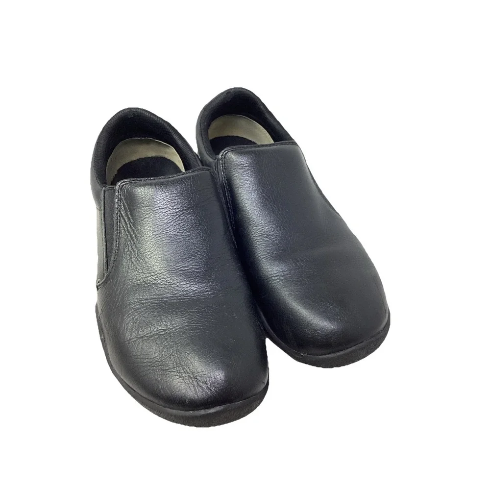 Kuru Kivi Shoes Womens Size 10.5 Black Leather Comfort Walking Slip On Loafers